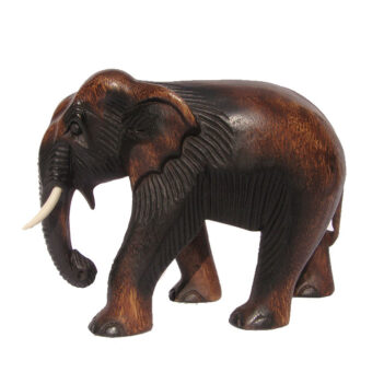 Fair Trade Wooden Baby  Elephant Sitting 12cm tall handcarved in Thailand 