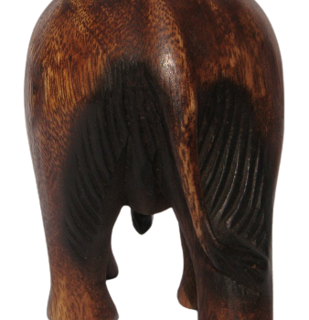 Handcarved Wooden Elephant made in Thailand from Jamjuree wood 8cm size 