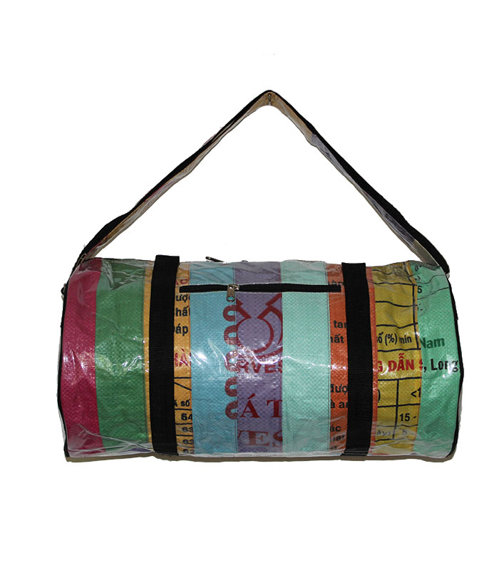 Recycled Patch Deluxe Small Barrel Bag 2