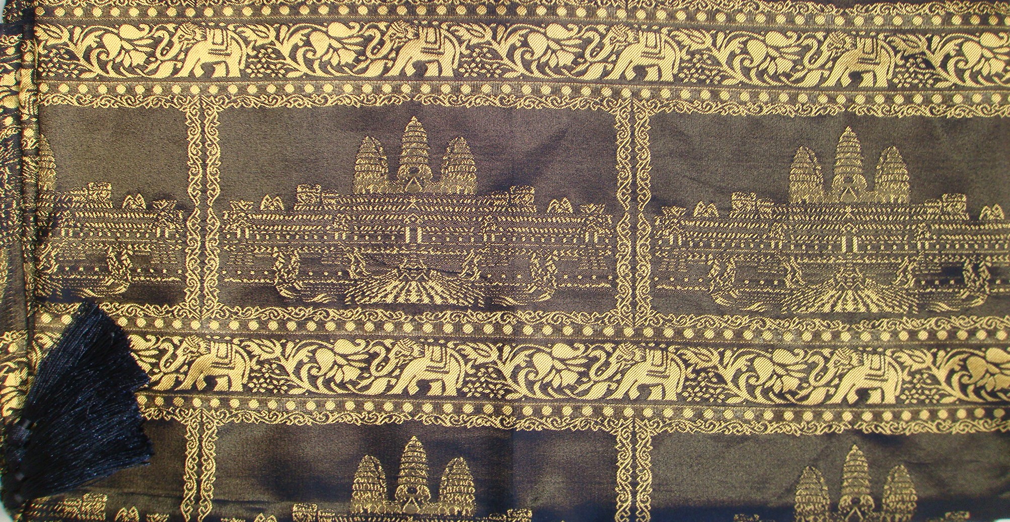 Temple Design Navy Blue Detail