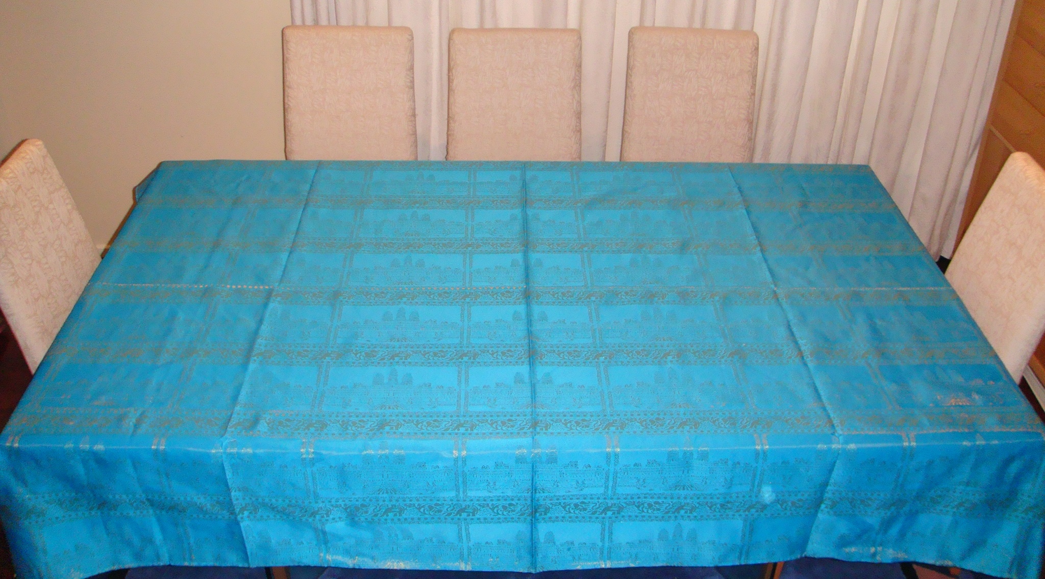 Temple Design150x200 Cyan Blue