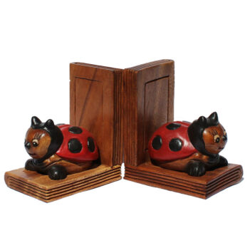 Lady Beetle Wooden Bookends Pair