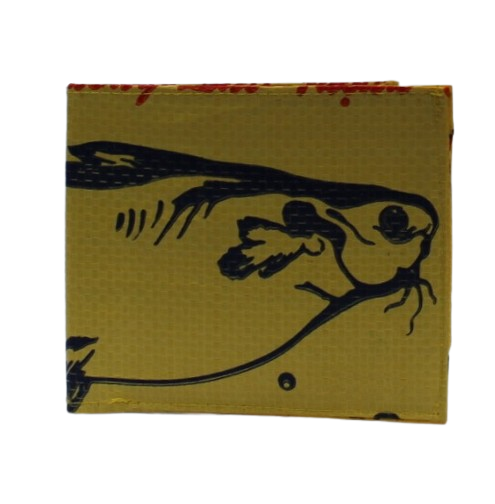 Recycled Mans Fish Wallet Yellow