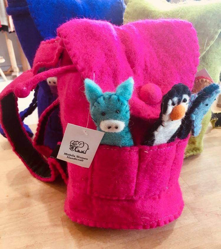 Mithila Kids Felt Backpack Pink