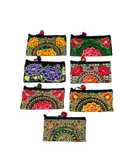Hmong Flower Clutch Purse
