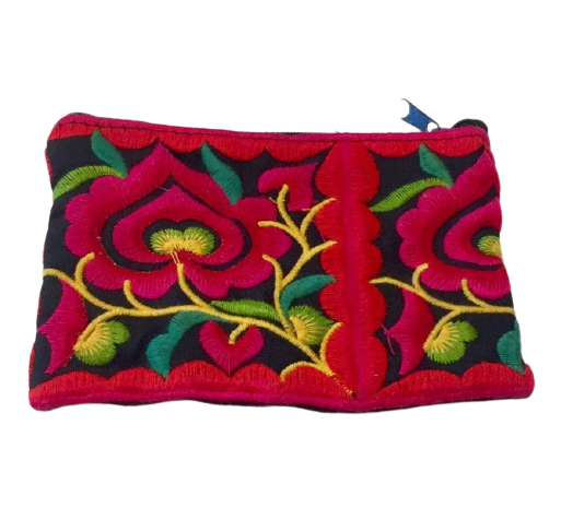 Hmong Lotus Purse Red