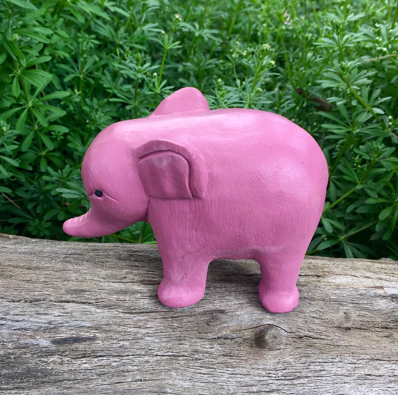 Colourful Wooden Elephant 16cm Purple