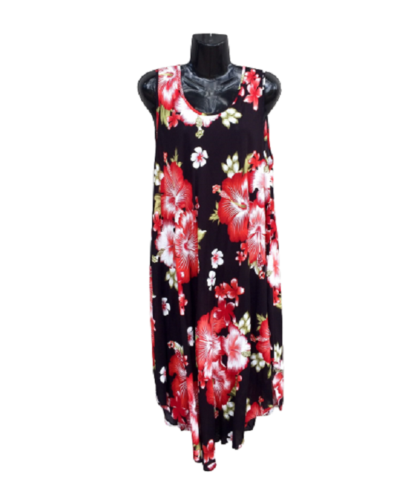 Hibiscus Deluxe Umbrella Dress Red