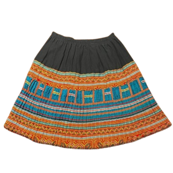 Hilltribe Vintage Fabric Skirt Blue 49cm