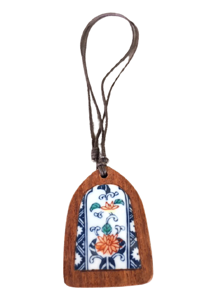 Vintage Porcelain Pendant Rectangle