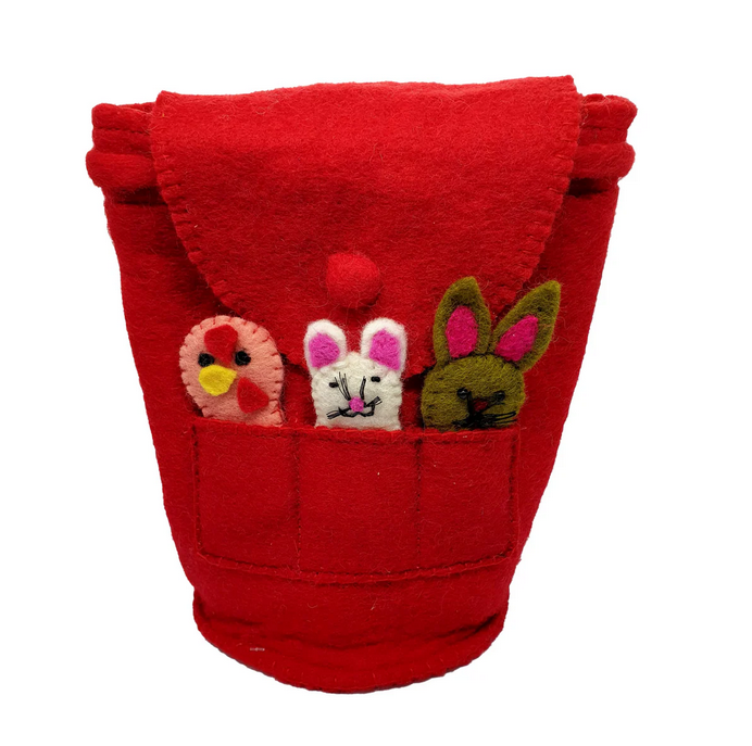 Mithila Felt Backpack Red 2