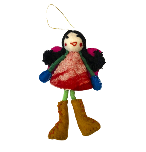 Felt Angel Doll Black