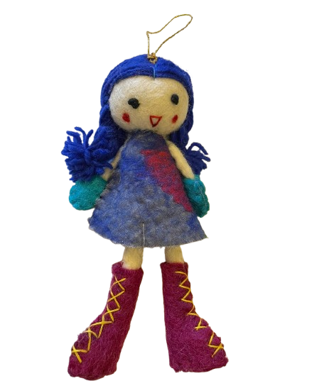 Felt Angel Doll Blue