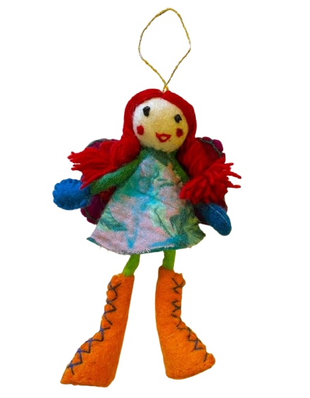 Felt Angel Doll Red