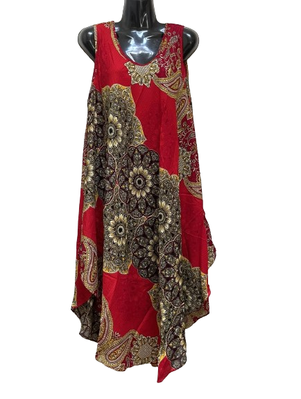 Umbrella Dress Bold Mandala Red
