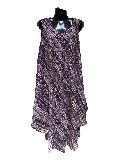 Umbrella Dress Diagonal Elephants Purple