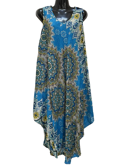 Umbrella Dress Mandala Blue