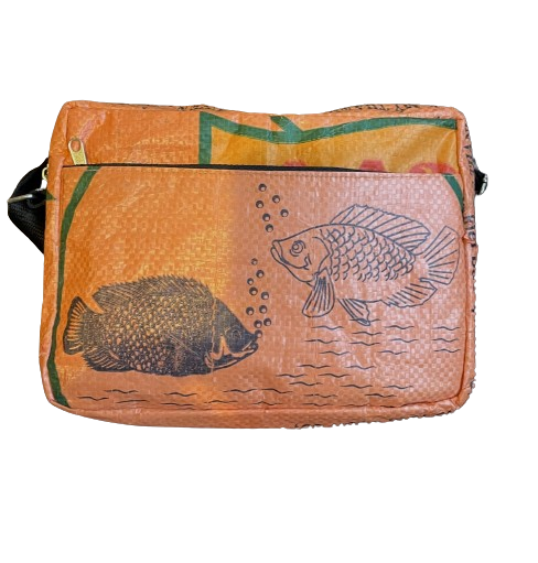 Fish Zip Travel Shoulder Bag Orange 2