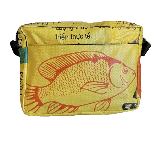 Fish Zip Travel Shoulder Bag Yellow 1