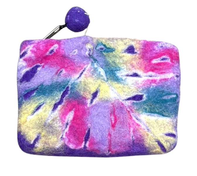 Felt Purse Leaf Design Purple