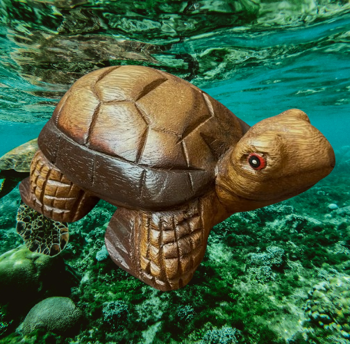 Sea Turtle 17cm Brown