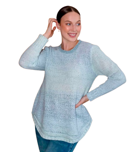 Soft Knit Ombre Jumper Green