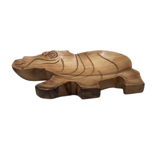 Wooden Hippo Plate Natural 2