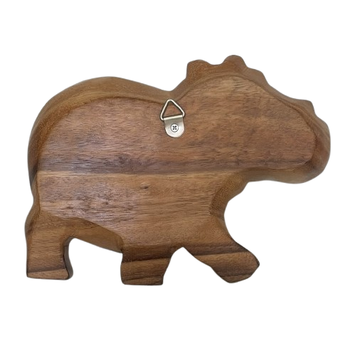 Wooden Hippo Plate Natural 3