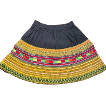 Hilltribe Vintage Fabric Mini Skirt Lime 50cm