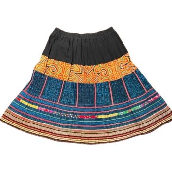 Hilltribe Vintage Fabric Skirt Blue 53cm