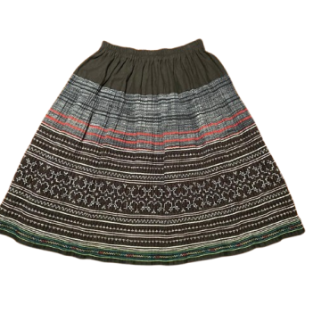 Hilltribe Vintage Fabric Mini Skirt Denim Brown 59cm