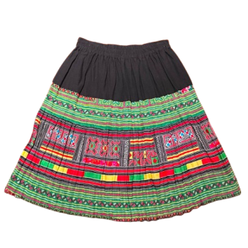 Hilltribe Vintage Fabric Skirt Green 53cm