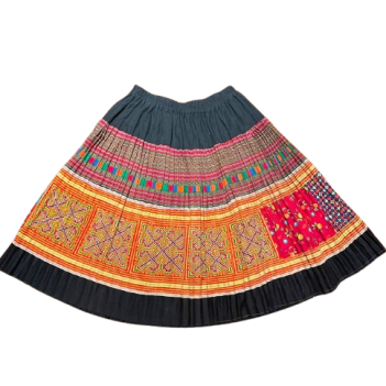 Hilltribe Vintage Fabric Skirt Orange Yellow 59cm